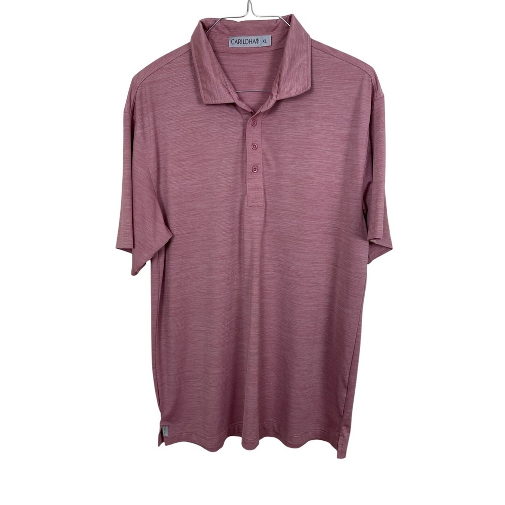 Cariloha Bamboo Blend Stretchy Short Sleeve Pink Polo Shirt Mens XL Golf Tennis